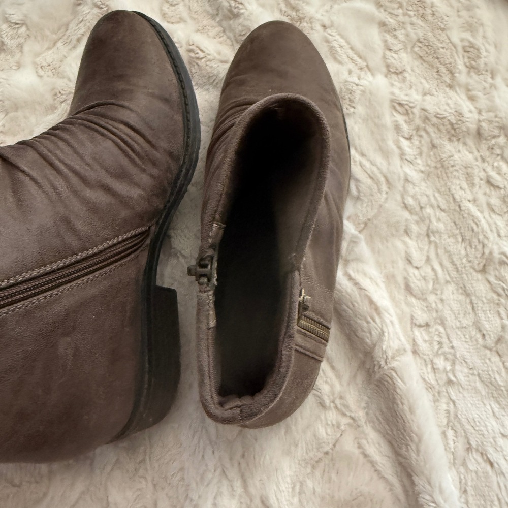 Bare Traps Yuno Brown Ankle Boots Women's 8M Slouch‎ Ruched Zipper Casual Fall - Picture 6 of 9